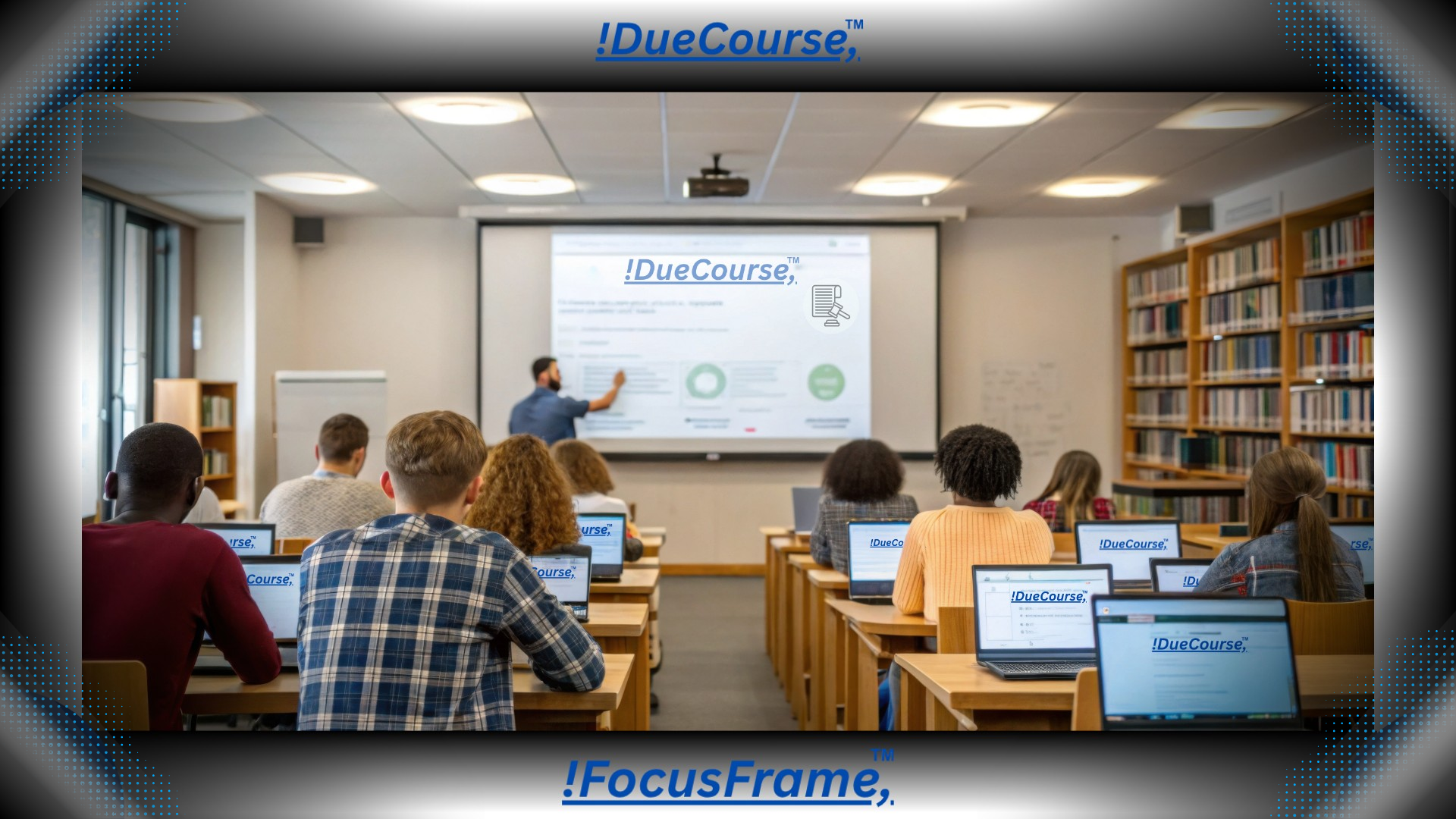 Teacher instructing students using FocusFrame visual learning structure in the classroom